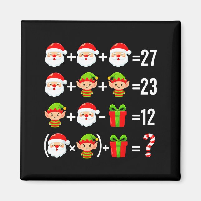 Imã Funny 67 Meme Santa Math Teacher Christmas Six Sev (Frente)