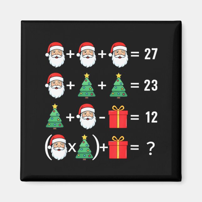 Imã Funny 67 Santa Tree Math Teacher Christmas Xmas Hu (Frente)