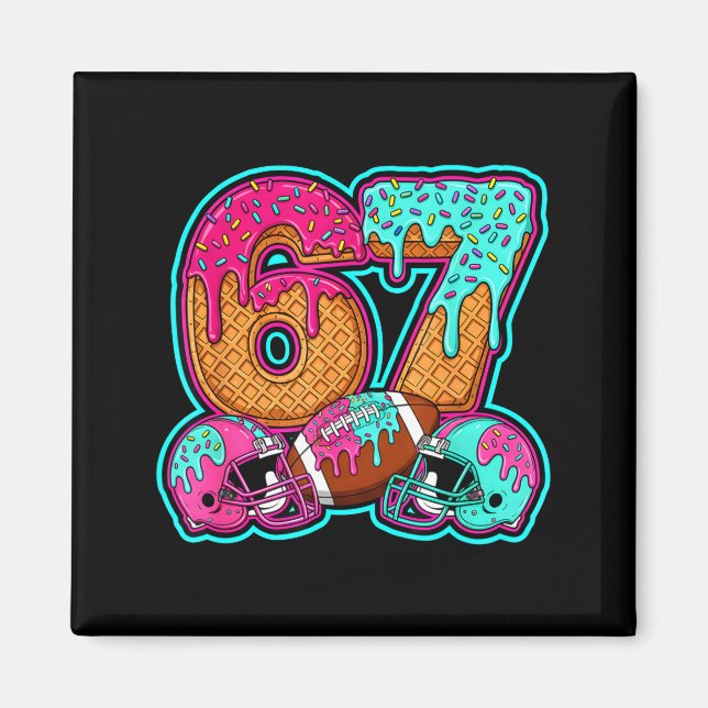 Imã Funny 67 Six Seven Meme American Football Number # (Frente)