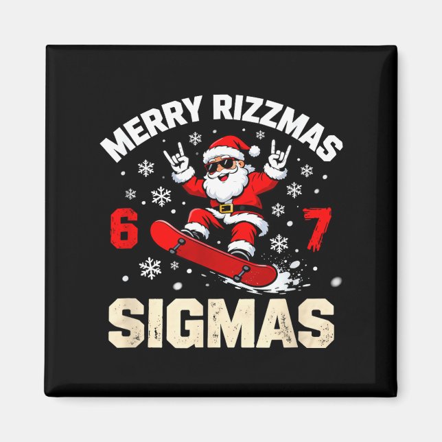 Imã Funny 6-7 Meme Christmas Nice Naughty 67 Slang Tre (Frente)