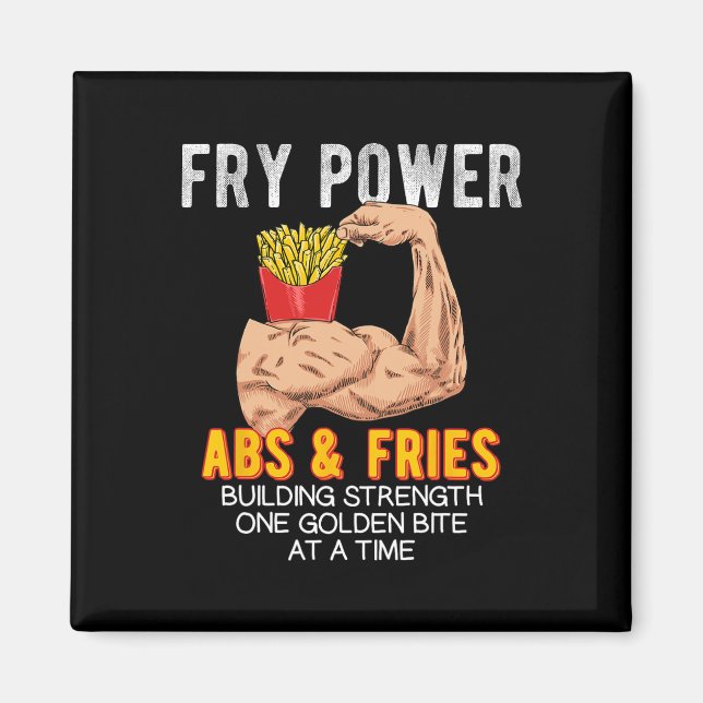 Imã Funny Abs Exerce Fries Franceses Construção Muscul (Frente)