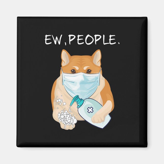 Imã Funny Akita Inu Ew Pessoas | Presente para o propr (Frente)