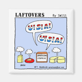 Imã Funny American Cheese Provando Patriótico Partido