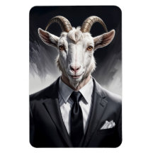 Funny animal boss surreal suited goat character