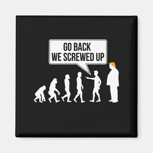 Imã Funny Anti-trump Evolution Litical Humor  (Frente)