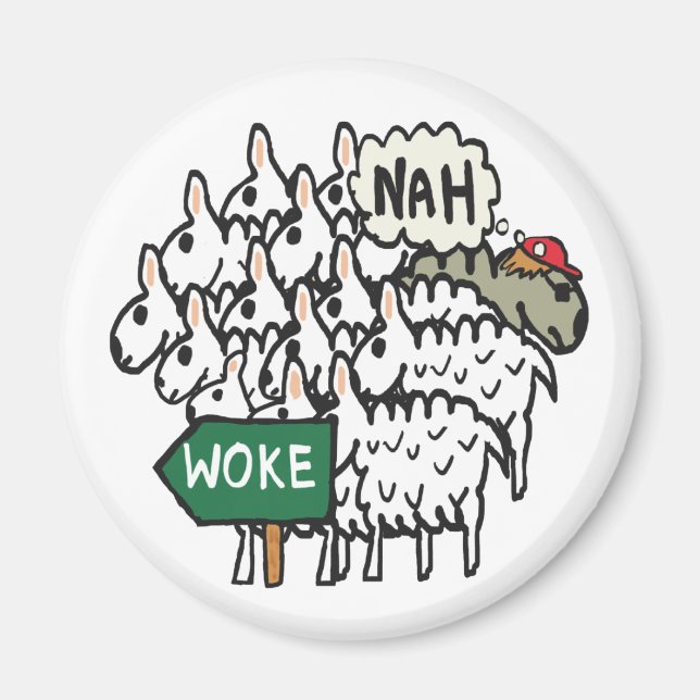 Imã Funny Anti Woke Sheep (Frente)