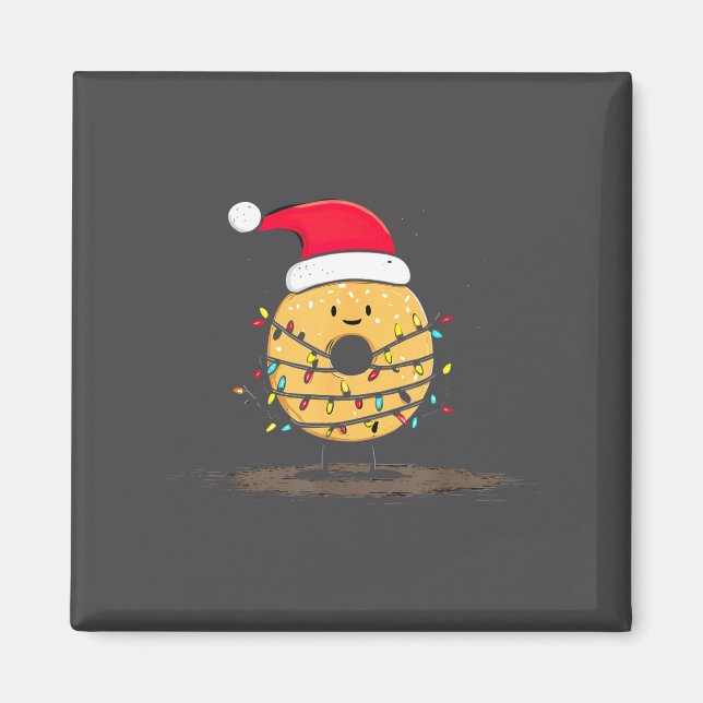 Imã Funny Bagel Christmas Graphics Lights Lover  (Frente)