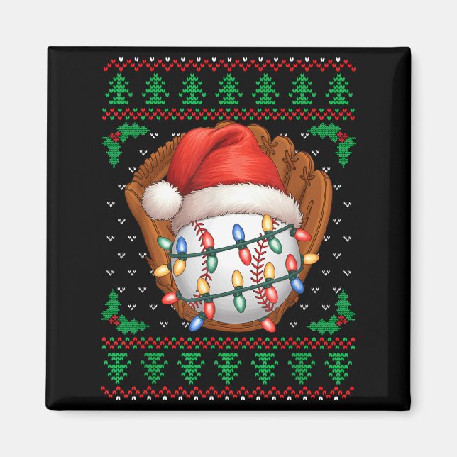 Imã Funny Baseball Xmas Boys Men Women Kids Ugly Chris (Frente)