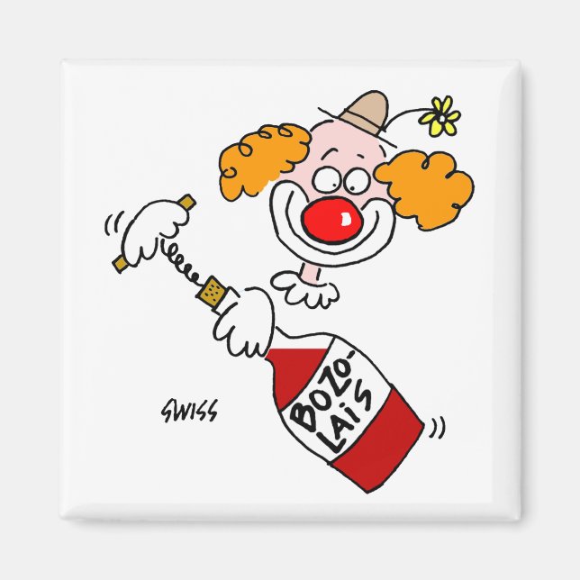 Imã Funny Beaujolais Wine Cartoon Party Favor do Prova (Frente)