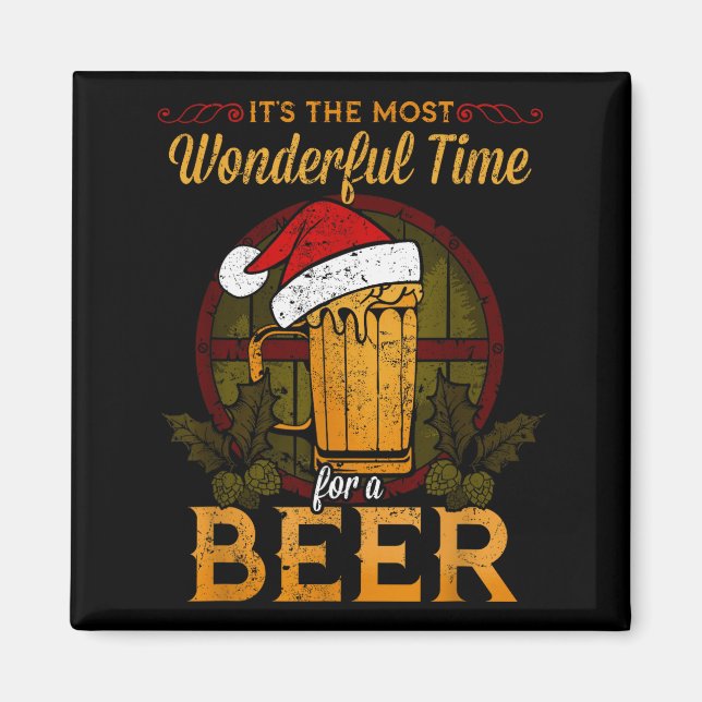 Imã Funny Beer Christmas Shirt Holiday Most Wonderful  (Frente)