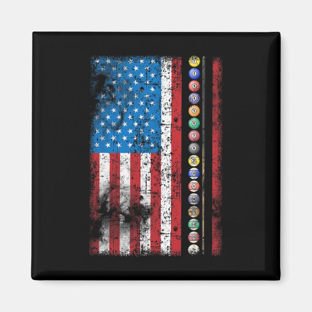 Imã Funny Billiards Pool Hall Snooker Vintage American (Frente)