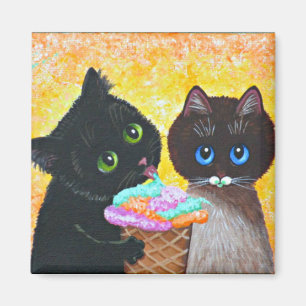 Imã Funny Black Ragdoll Cat Creationarts