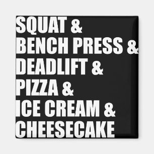 Imã Funny Bodybuilding Gym Pizza Sorvete Queijo