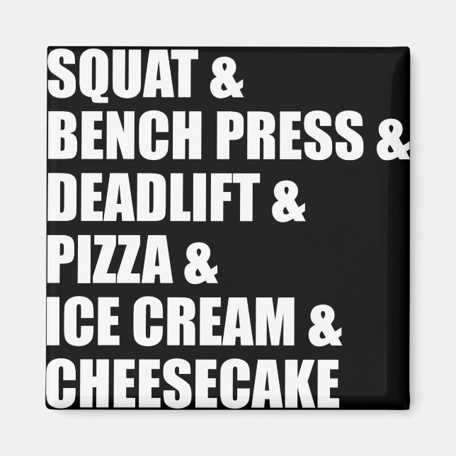 Imã Funny Bodybuilding Gym Pizza Sorvete Queijo (Frente)