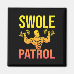 Imã Funny Bodybuilding Swole Patrol Sentinador de Peso