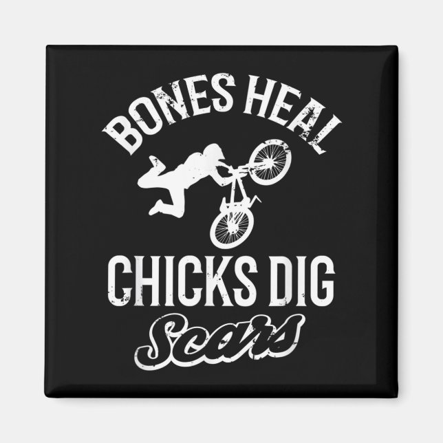 Imã Funny Bones Heal Chicks Dig S Bmx Biking  (Frente)