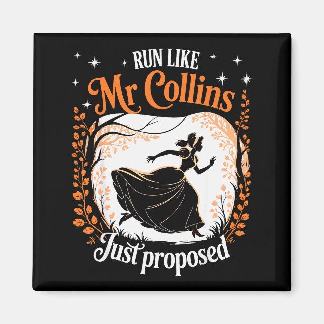 Imã Funny Book Meme Run Like Mr Collins Just Proposed  (Frente)