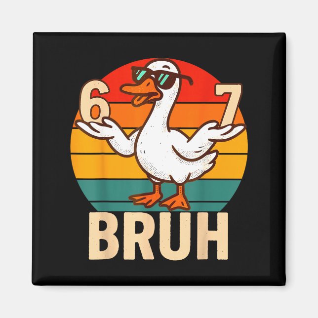 Imã Funny Bruh Retro Duck 6 7 Meme Kids Teen Boys  (Frente)