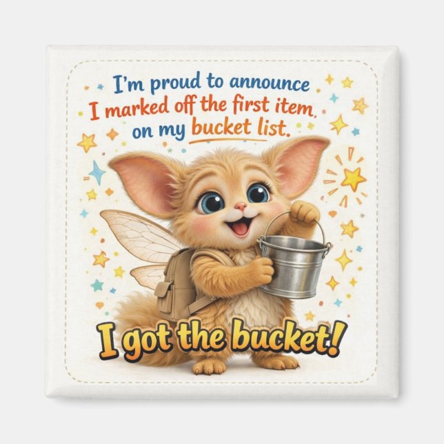 Imã Funny Bucket List Dad Joke (Frente)