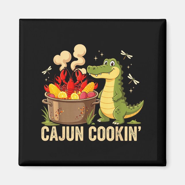 Imã Funny Cajun Louisiana Boil Alligator Crawfish Mard (Frente)