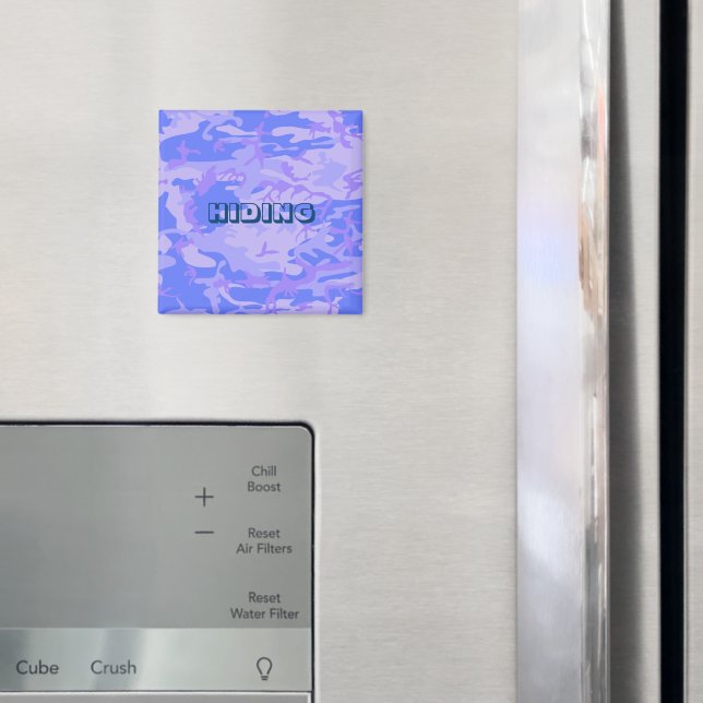 Imã Funny Camouflage Pastel Blue Abstrato Patterno (In Situ (Fridge))