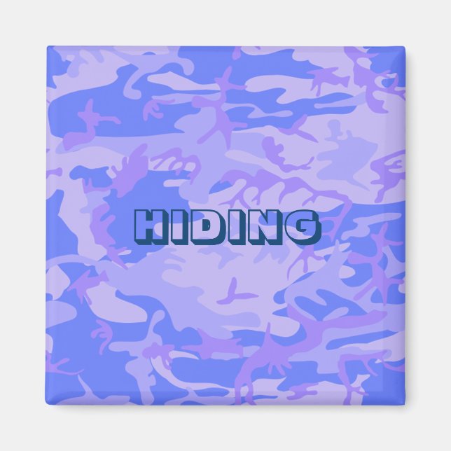 Imã Funny Camouflage Pastel Blue Abstrato Patterno (Frente)