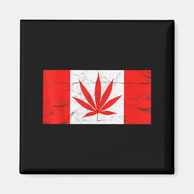 Imã Funny Canada &amp; Weed Leaf! Canadian New Flag Jo (Frente)