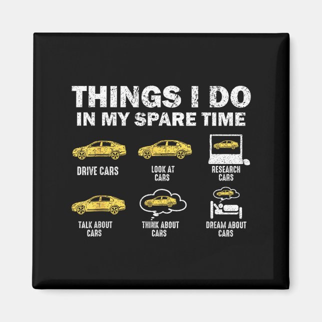 Imã Funny Car 6 Things I Do In My Spare Time  (Frente)