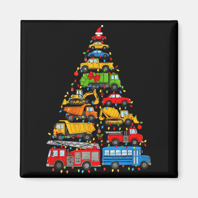 Imã Funny Car Christmas Tree Xmas Light Boys Kids Todd (Frente)