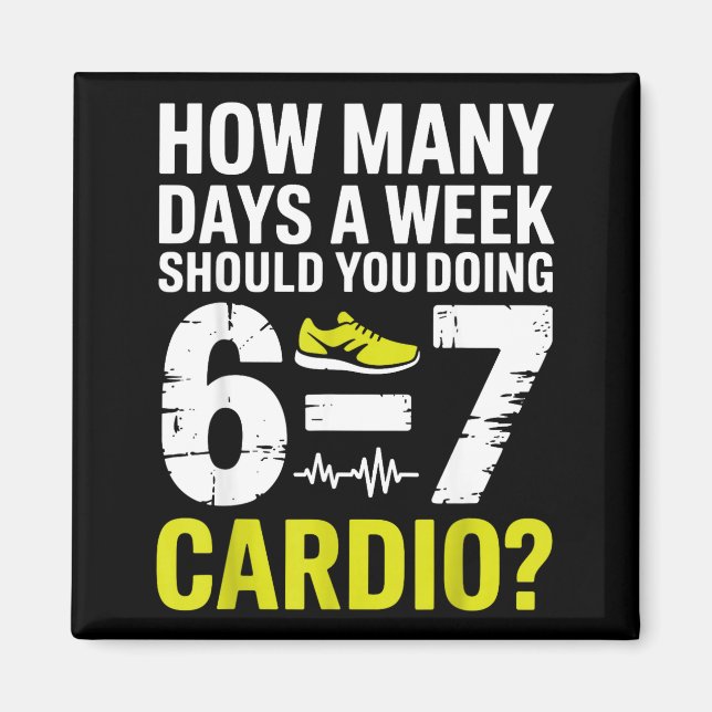 Imã Funny Cardio Motivation Fitness Humor Running Work (Frente)