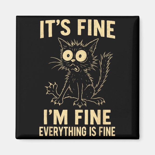 Imã Funny Cat Graphic Tee Men Women Kids Weird Crazy M (Frente)