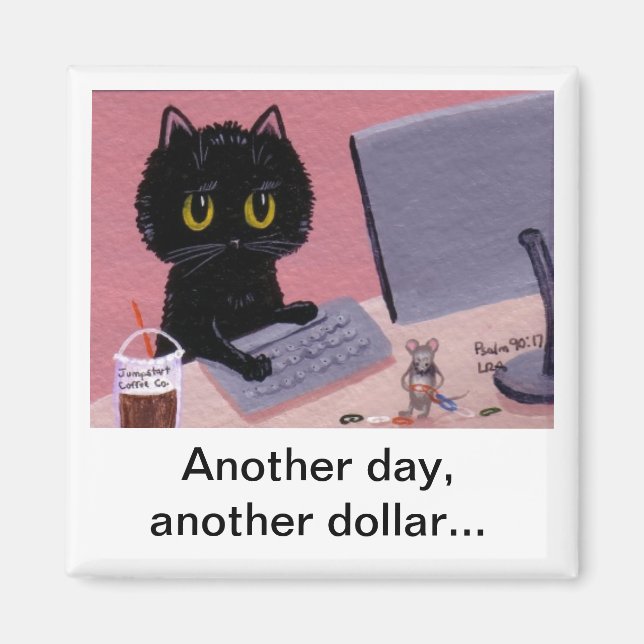 Imã Funny Cat Mouse Magnet criacionaristas Lisa R Adam (Frente)