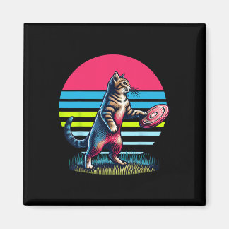 Imã Funny Cat Playing Disc Golf. Disc Golf And Cats Lo