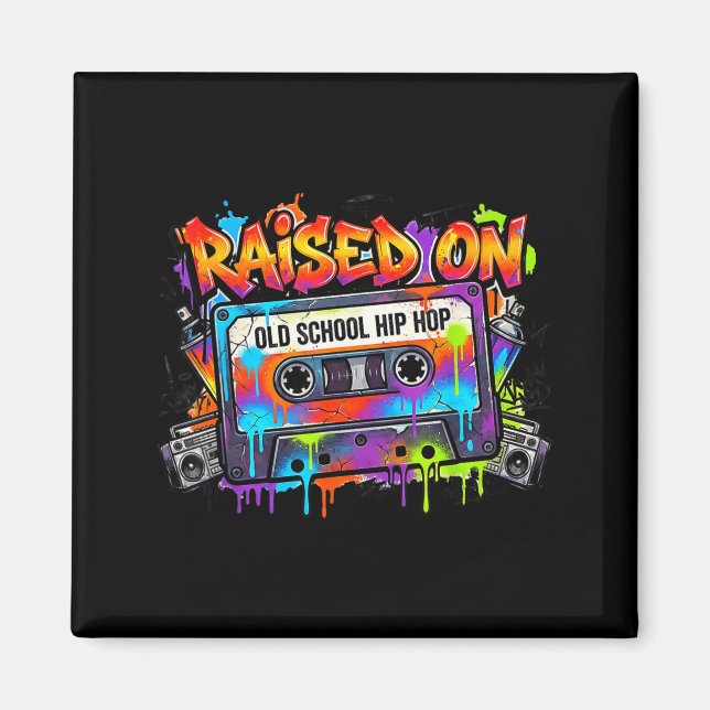 Imã Funny Cette Graffiti 80s 90s Raised On Old School  (Frente)