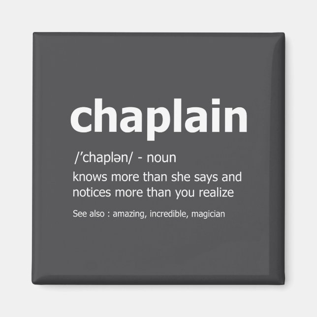 Imã Funny Chaplain Definition New Job Gift For Chaplai (Frente)