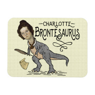 Ímã Funny Charlotte Bronte Surus Dinossaur Book Reader