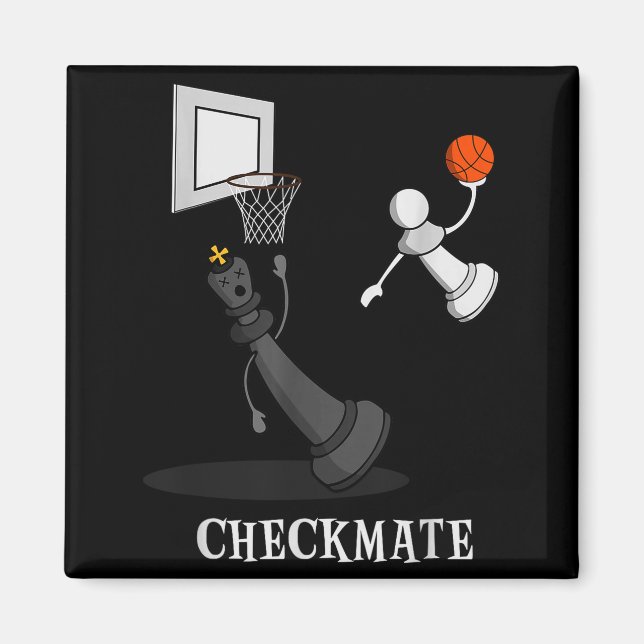 Imã Funny Checkmate Chess Basketball Game Board King P (Frente)