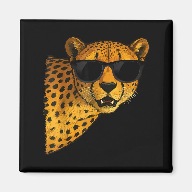 Imã Funny Cheetah Art For Men Women Kids Animal Safari (Frente)