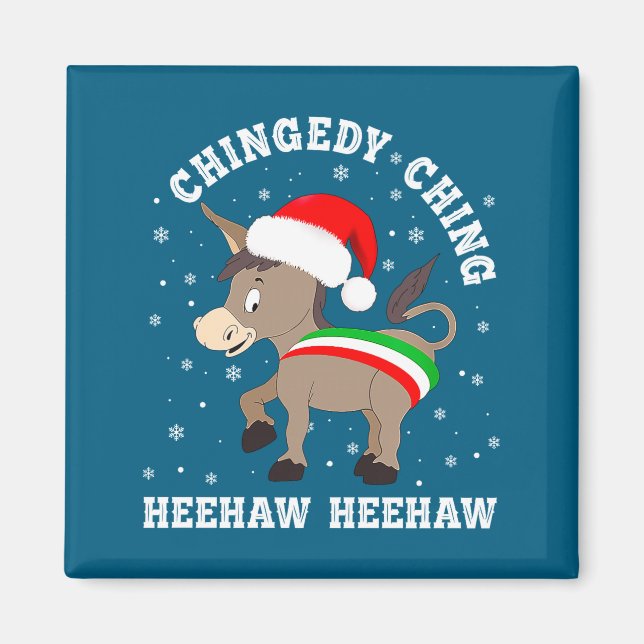 Imã Funny Chingedy Ching Hee Haw Santa Merry Christmas (Frente)