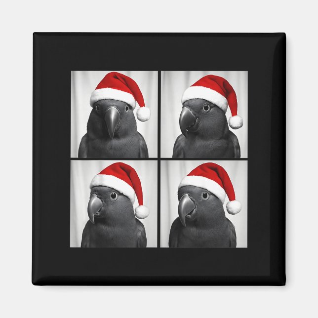 Imã Funny Christmas Eclectus Parrot Santa Photo Booth  (Frente)