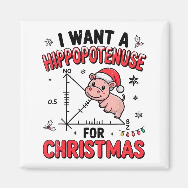 Imã Funny Christmas Hiptamus Math Teacher Gift Ugly Sw (Frente)