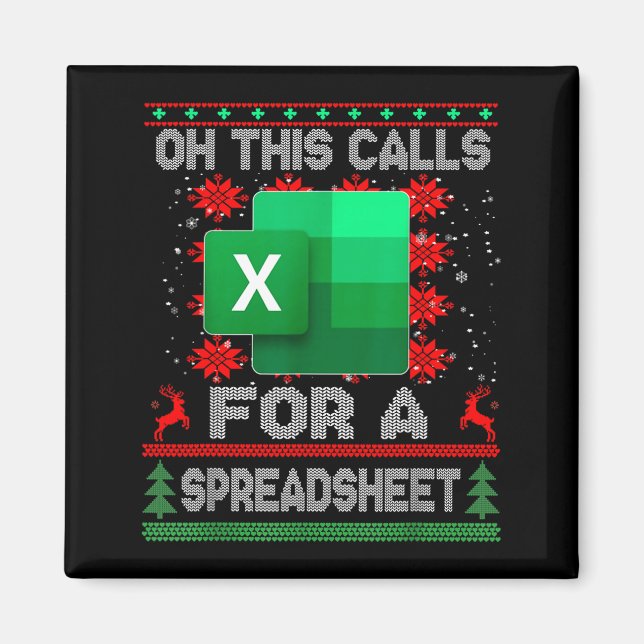 Imã Funny Christmas Oh This Calls For A Spreadsheet Sa (Frente)