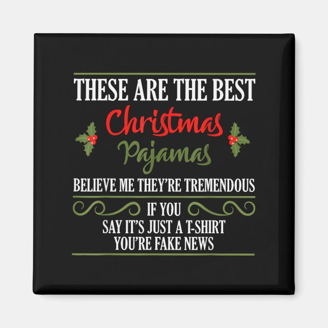 Imã Funny Christmas Pajamas Donald Trump Gag Joke Pjs  (Frente)