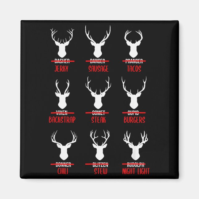 Imã Funny Christmas Santa Reindeer List Pajamas For De (Frente)