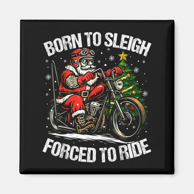 Imã Funny Christmas Santa Riding Motorcycle Bike Biker (Frente)