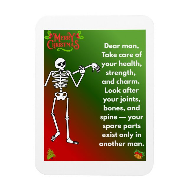Ímã Funny Christmas Skeleton Wishes for man (Vertical)