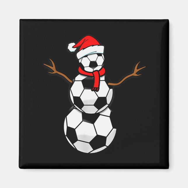 Imã Funny Christmas Soccer Santa Snowman  (Frente)