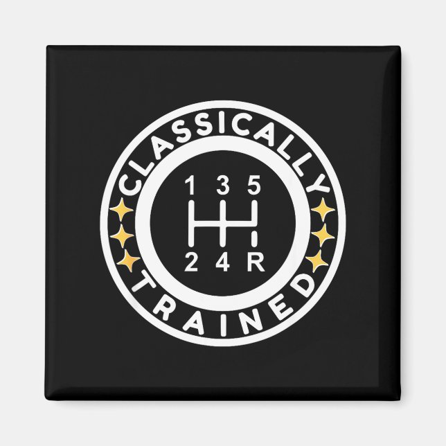 Imã Funny Clically Trained Manual Car Driving Humor  (Frente)