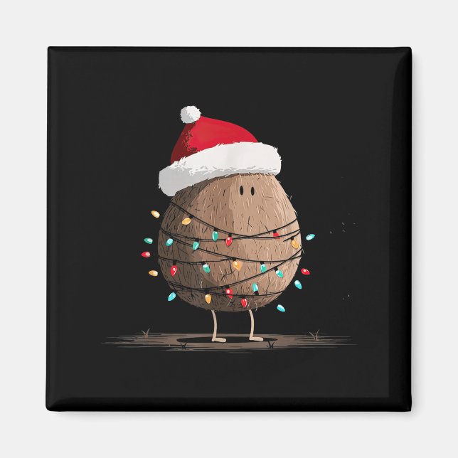 Imã Funny Coconut Christmas Graphics Lights Lover  (Frente)