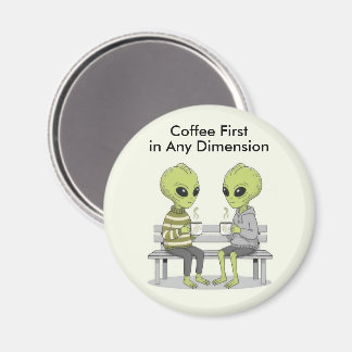 Imã Funny Coffee and Aliens
